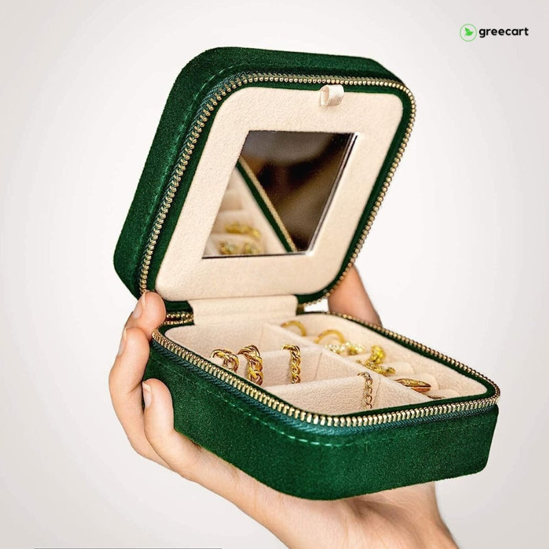 Jewellery Organiser Box Travel with Mirror
